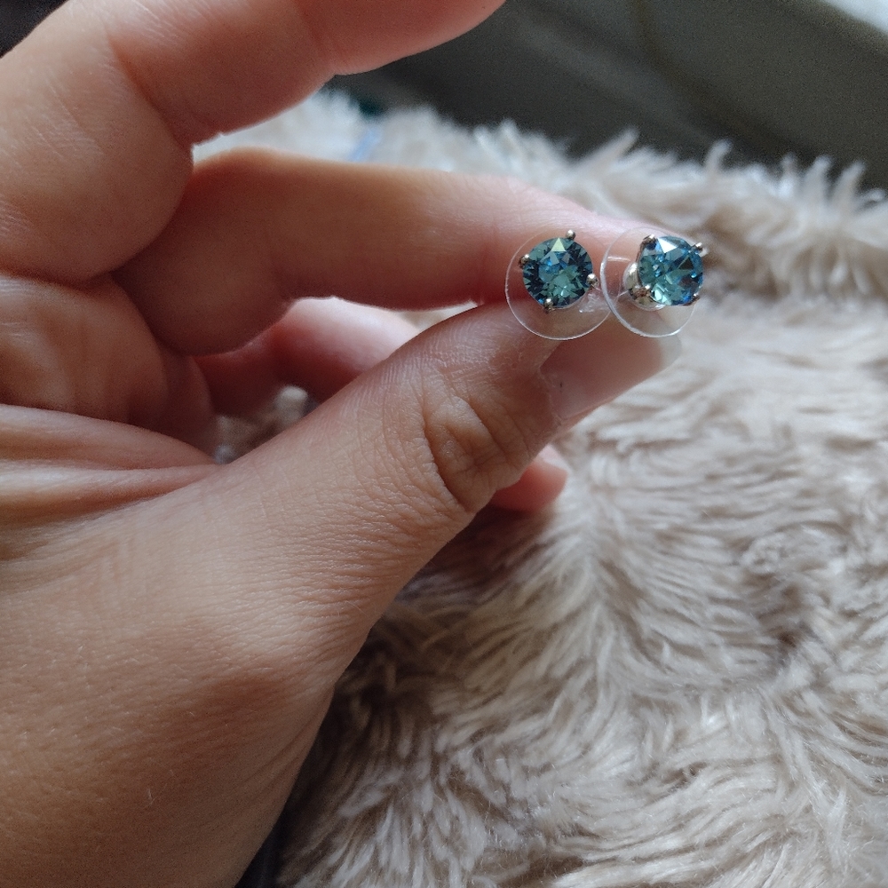 Swarovski aquamarine crystal earrings